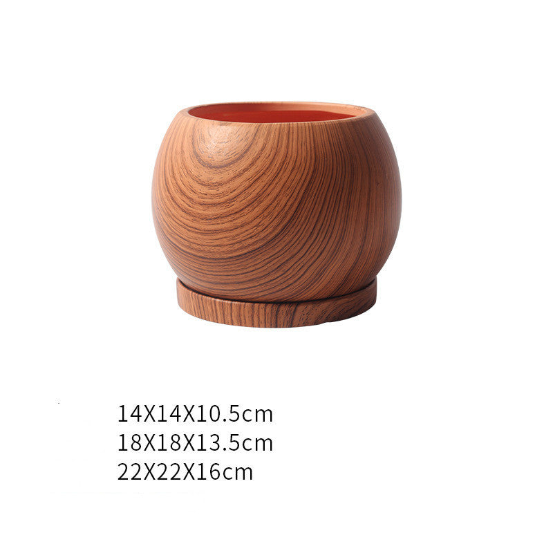 Hand-made Cement Wood Pot