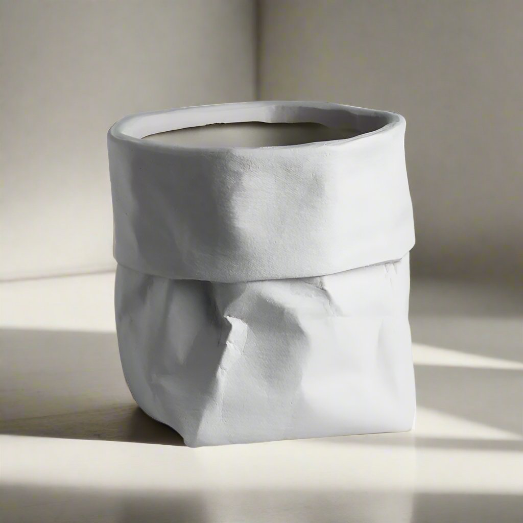 paper bag plant pot Ceramic Paper Bag Pot