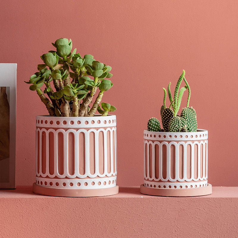 Handmade-Colorful Cement Pot