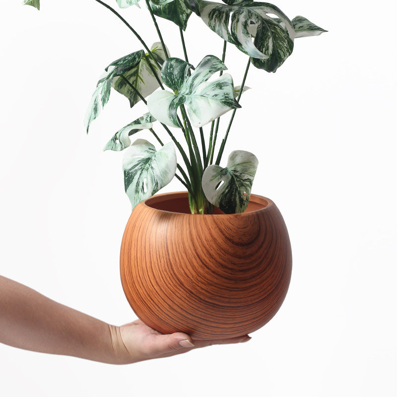 wood plant pot Hand-made Cement Wood Pot – Everplant