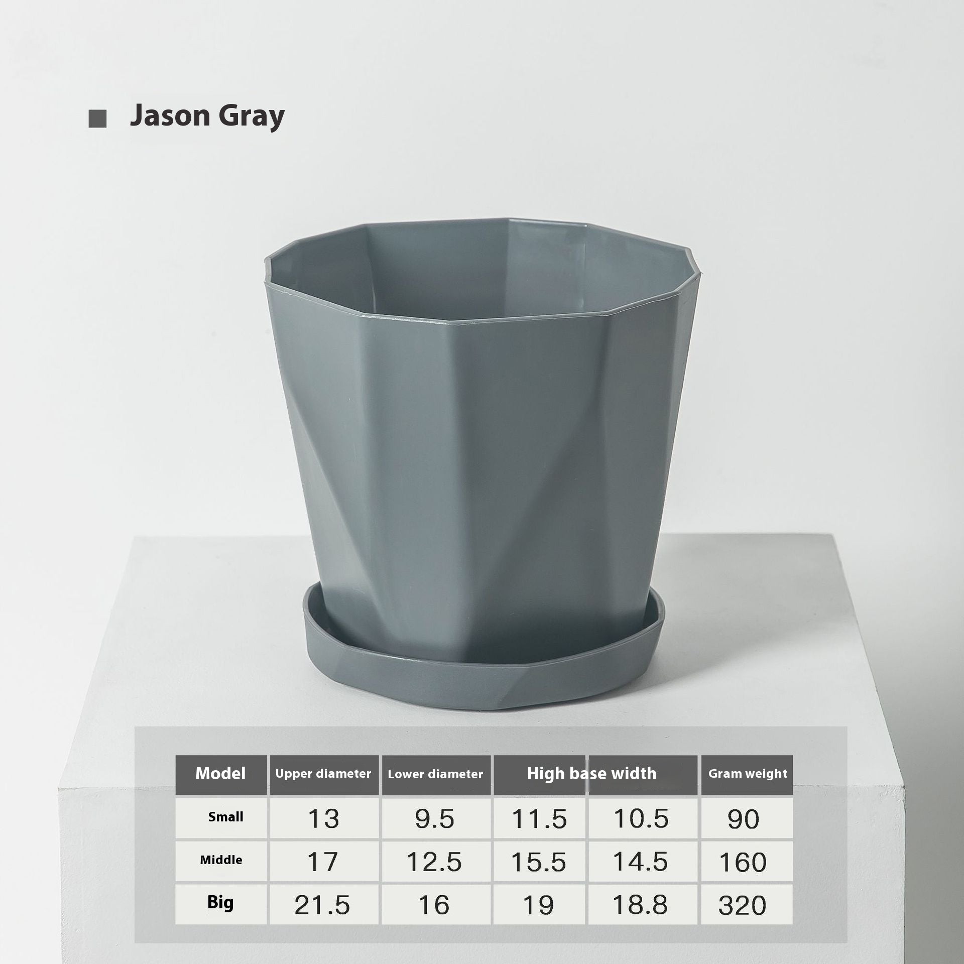 grey geo plant pot Resin Pot – Everplant