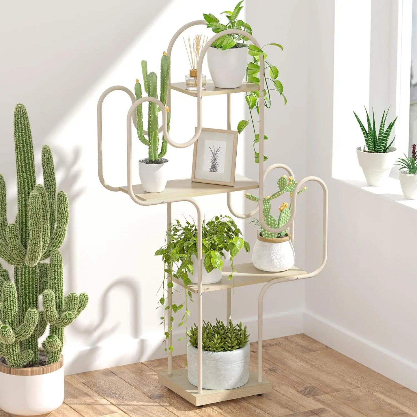 Metal Cactus Plant Display Shelf