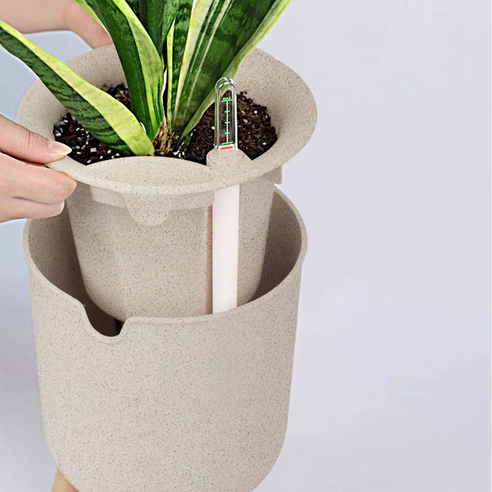 plant pot with water level indicator Self-Watering Planter with Water Level Indicator