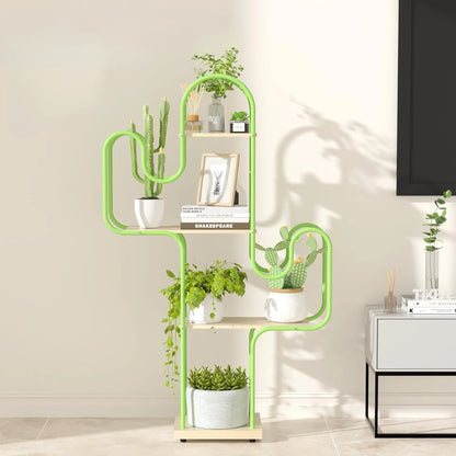 Metal Cactus Plant Display Shelf