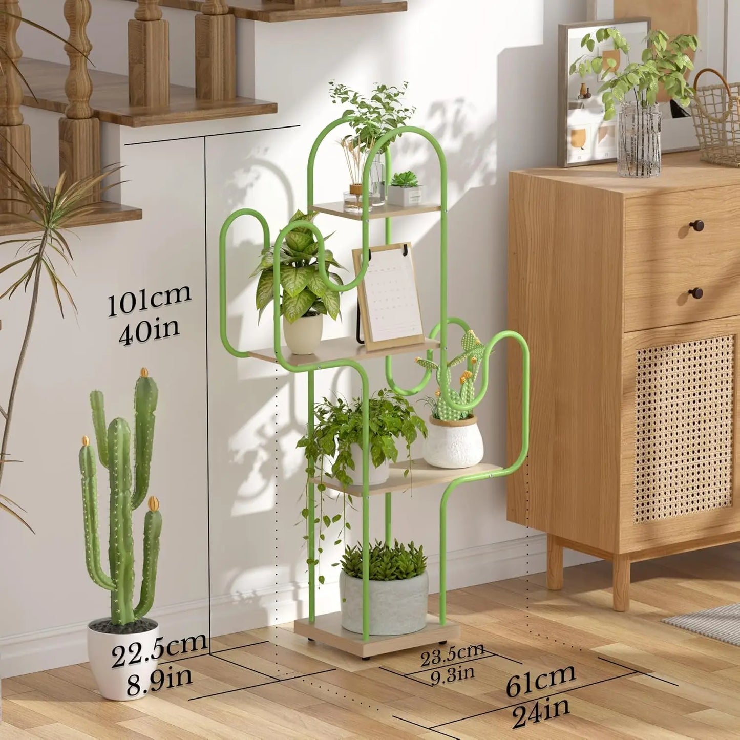 Metal Cactus Plant Display Shelf