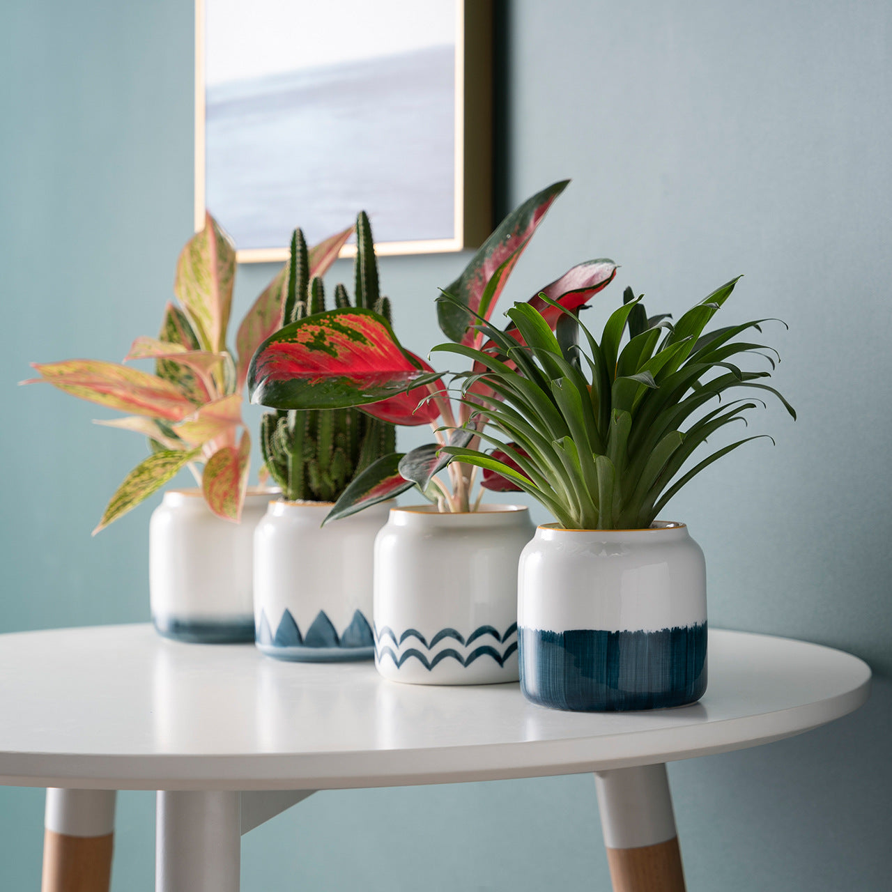 hand painted indoor plant pots Simple Hand-painted Ceramic Pot – Everplant